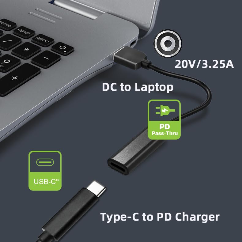 Amazon.co.jp: CableccタイプC USB-Cメス入力、DC 5.5 * 2.5mm電源PD